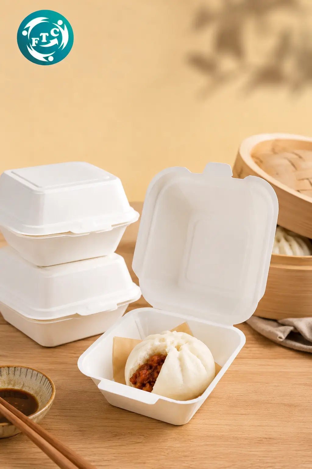 Hộp giấy đựng bánh bao góp phần tạo nên hình ảnh chuyên nghiệp cho thương hiệu ẩm thực