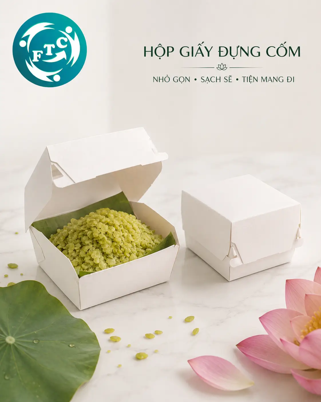 Hộp giấy đựng cốm giúp lưu giữ trọn vẹn nét tinh tế và giá trị của món quà truyền thống