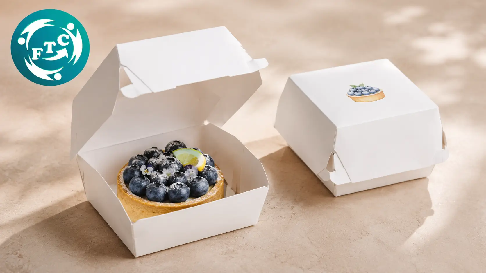 Thiết kế nắp in logo và thông tin thương hiệu giúp hộp bánh tart trở nên chuyên nghiệp hơn