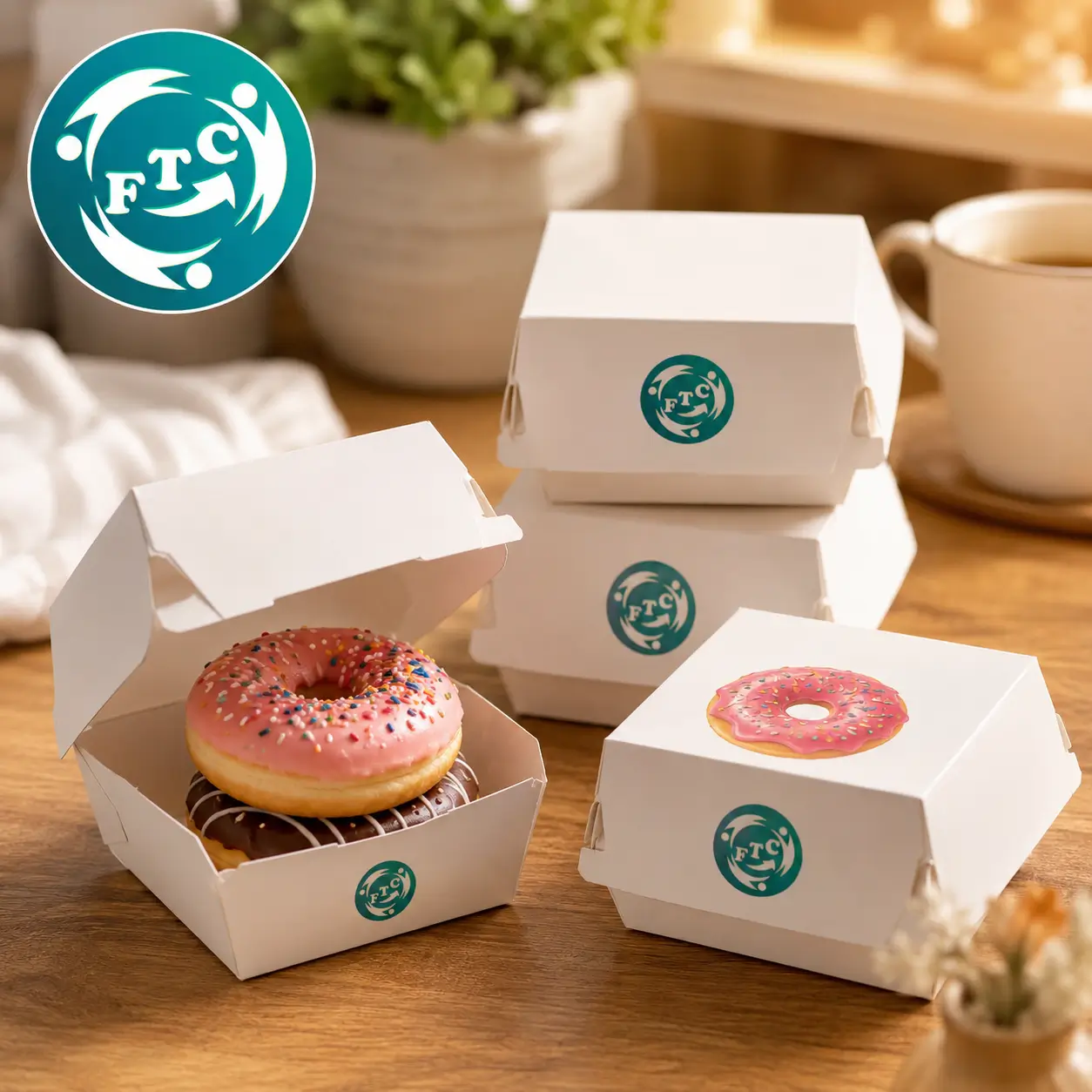 Một chiếc hộp giấy đựng bánh donut đẹp góp phần nâng tầm giá trị của từng sản phẩm.