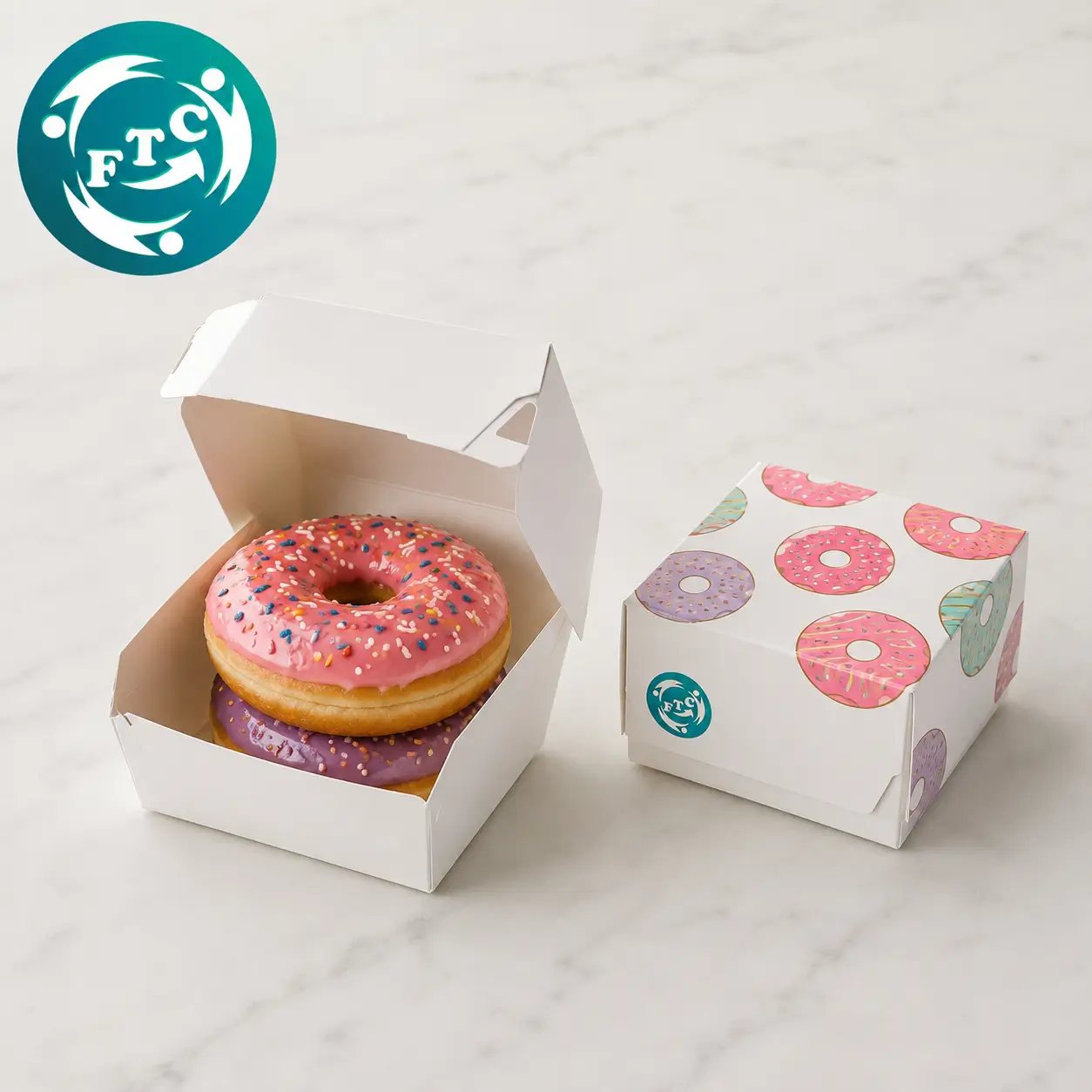 Hộp giấy đựng bánh donut là lựa chọn được nhiều tiệm bánh ưu tiên để tạo dấu ấn chuyên nghiệp