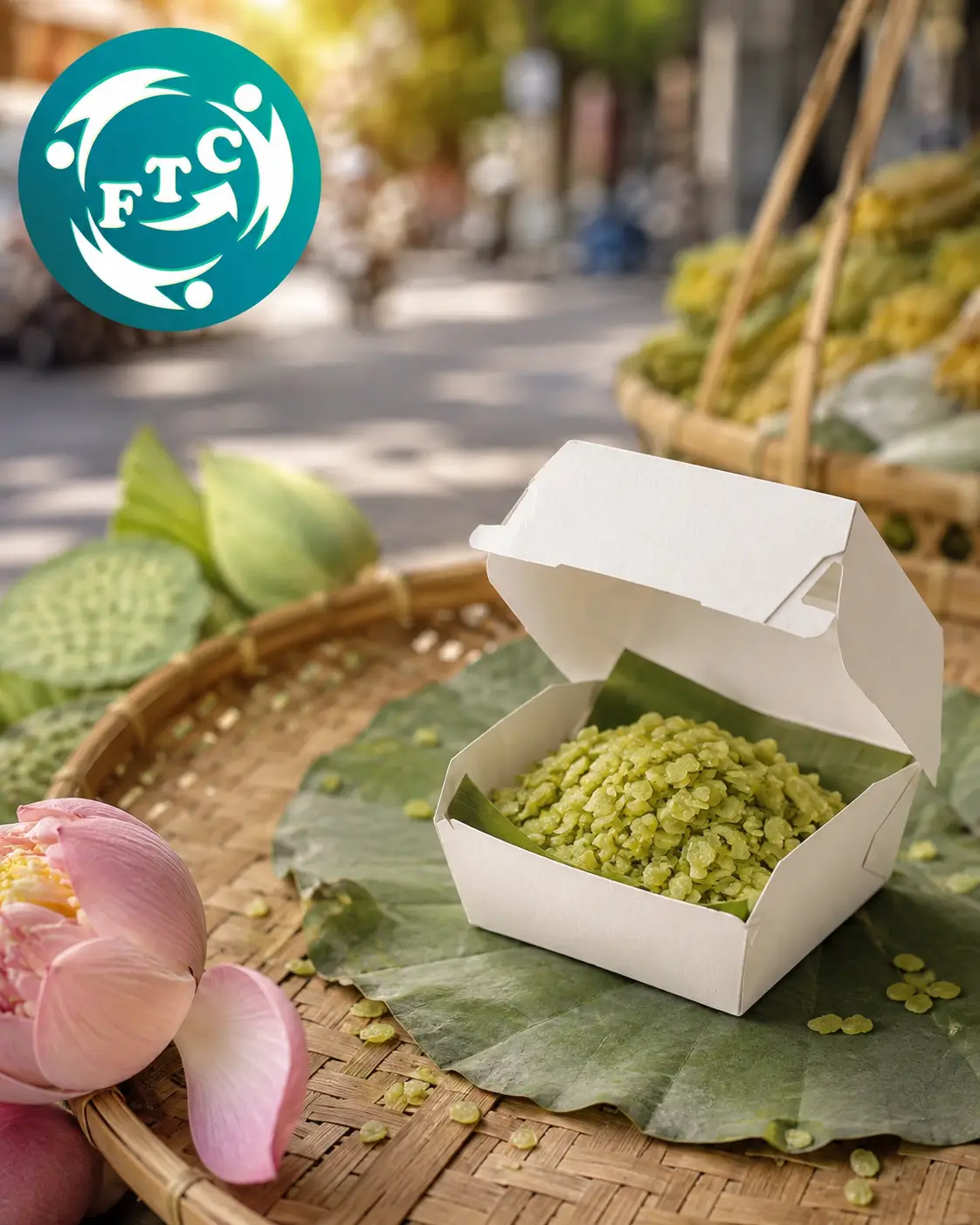 Hộp giấy đựng cốm góp phần nâng cao giá trị cảm nhận của sản phẩm trong mắt khách hàng.
